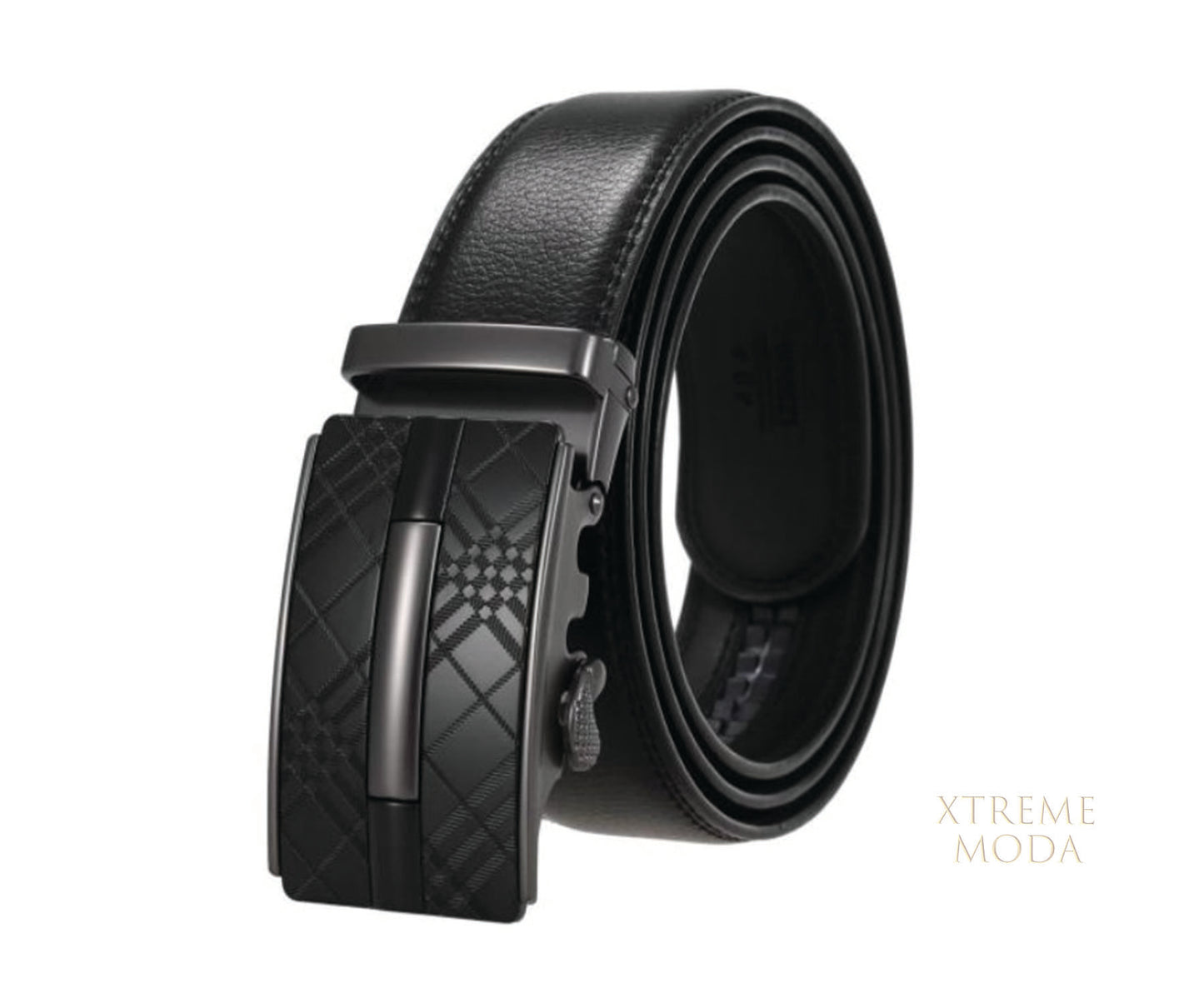 Plaid buckle automatic fashion belt