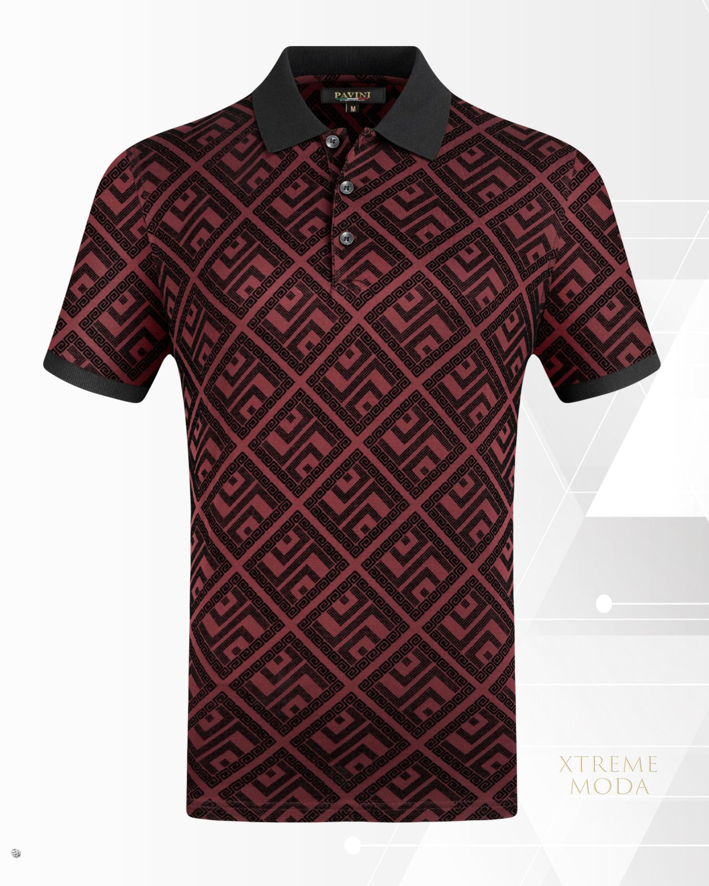 Lucio 2.0 greek pattern polo shirt