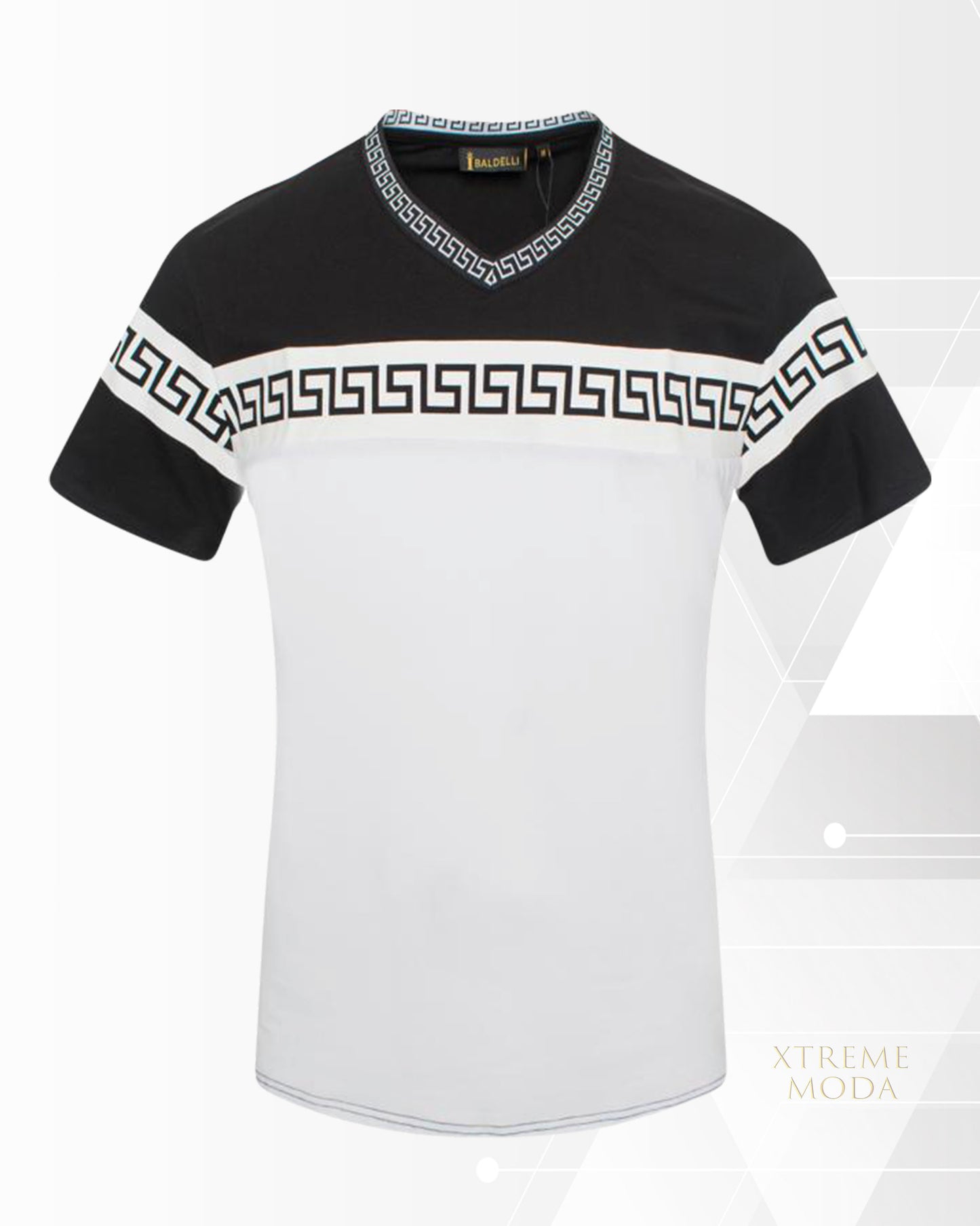 alessio 2 tone V-neck t shirt