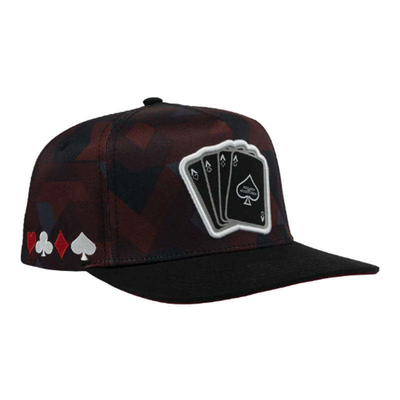 JC POKER CAMO BURGUNDY CAP