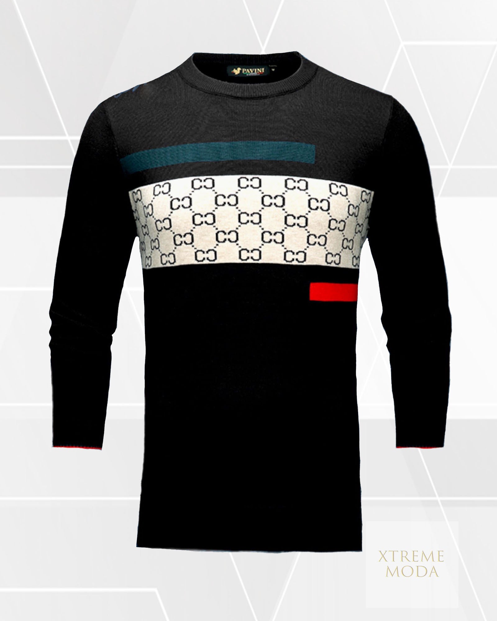 fashion cc pattern sweater blk