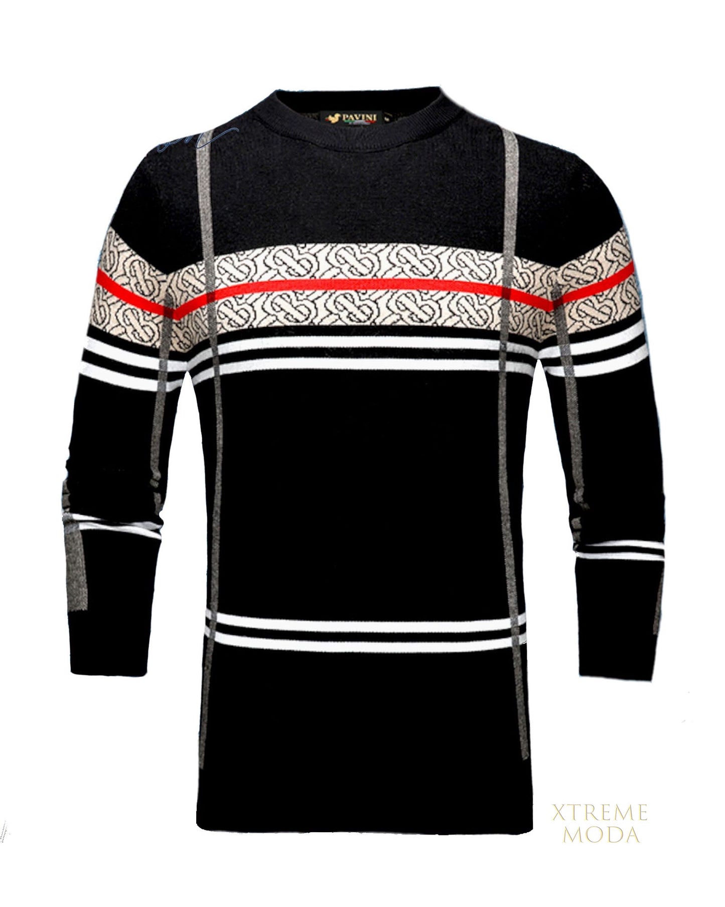 fashion plaid sweater Blk