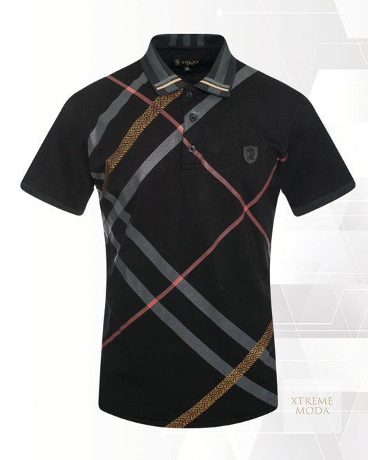 Men's fashion stripes polo shirt