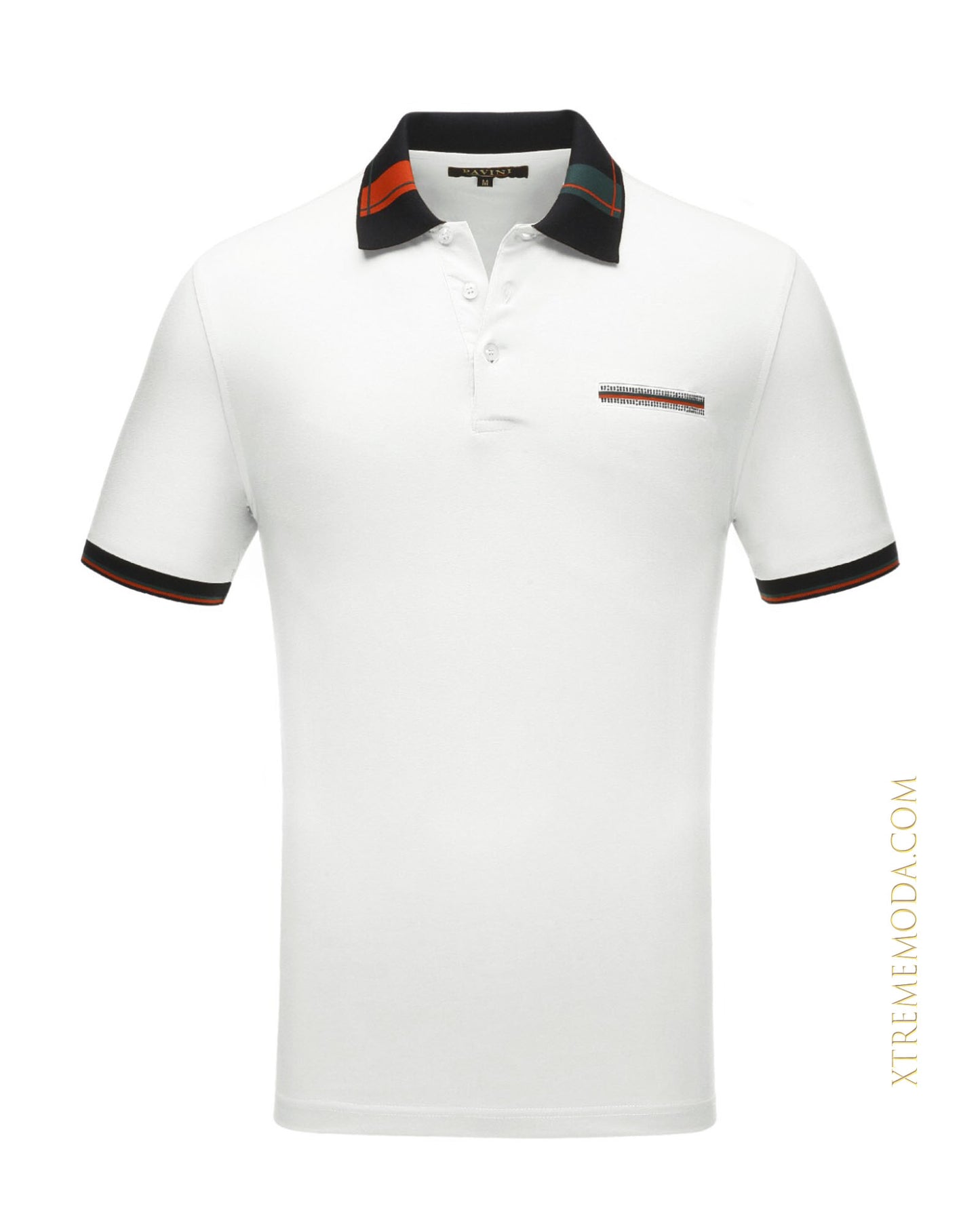 Stones pocket Fashion polo shirt White
