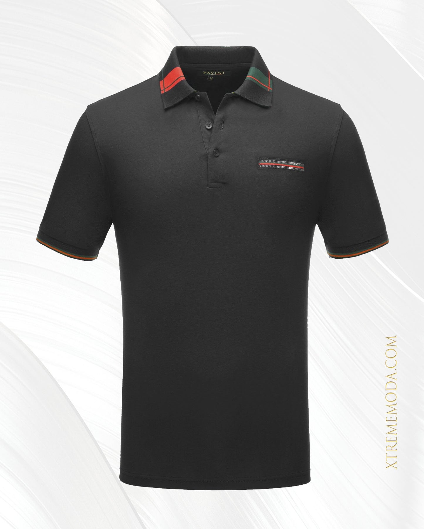 Stones pocket Fashion polo shirt Black