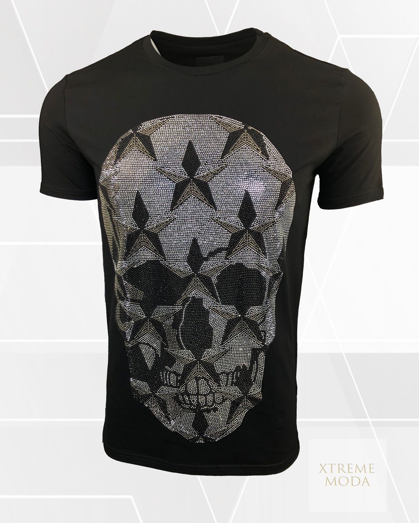 Skull rhinestones tee Blk
