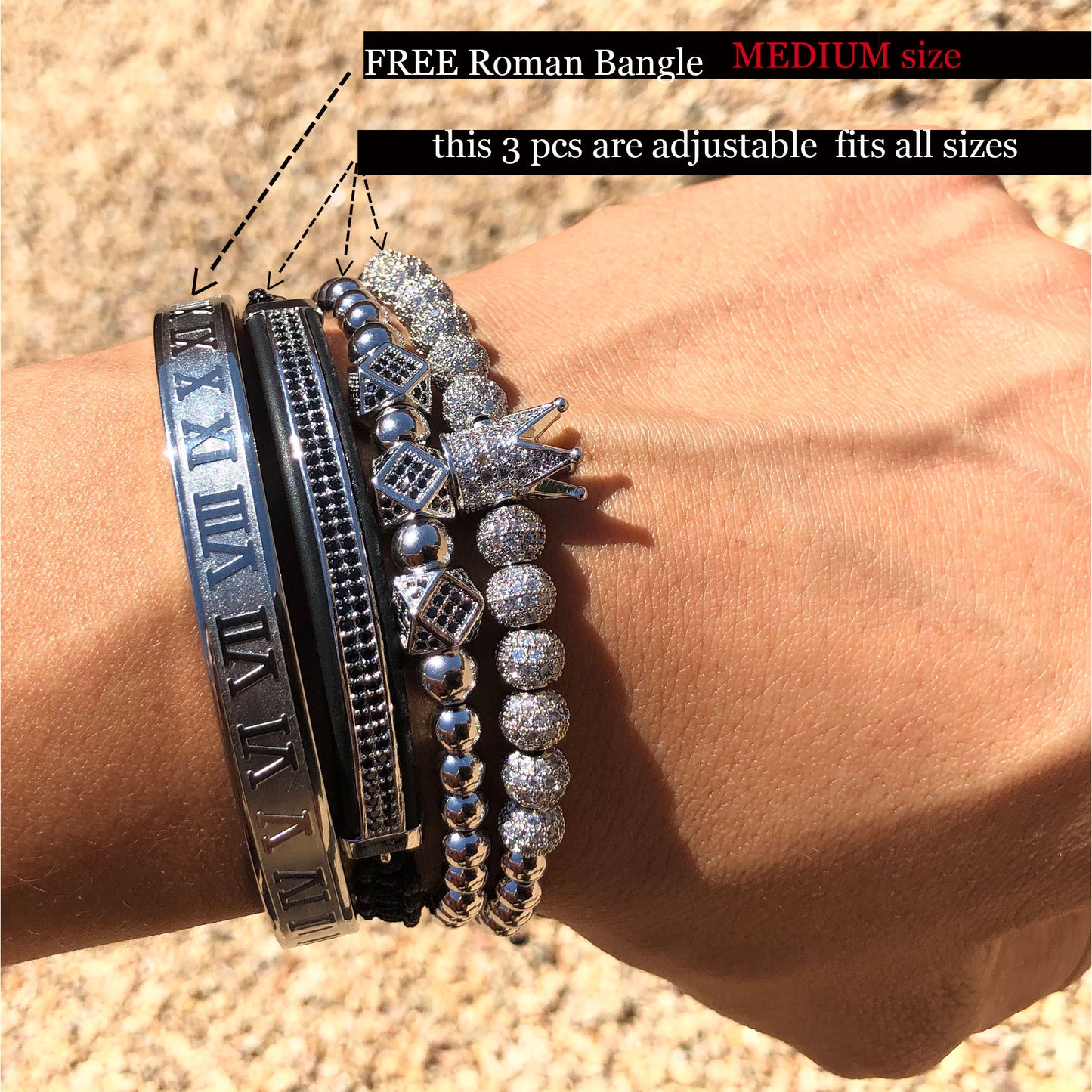 The king's bracelet silver 4 pcs