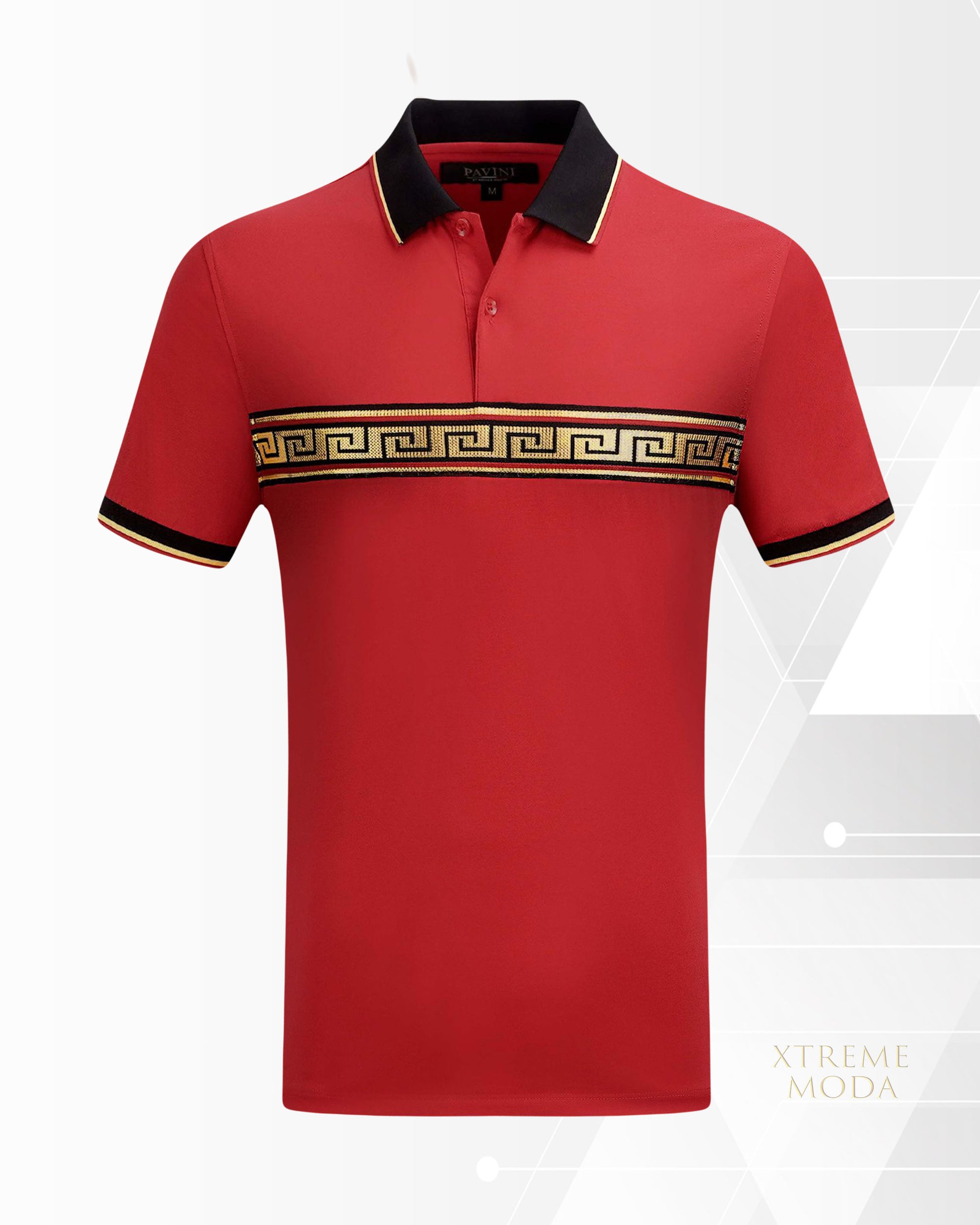 Fashion greek design polo shirt Red