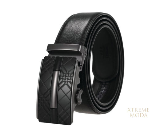 Plaid buckle automatic fashion belt