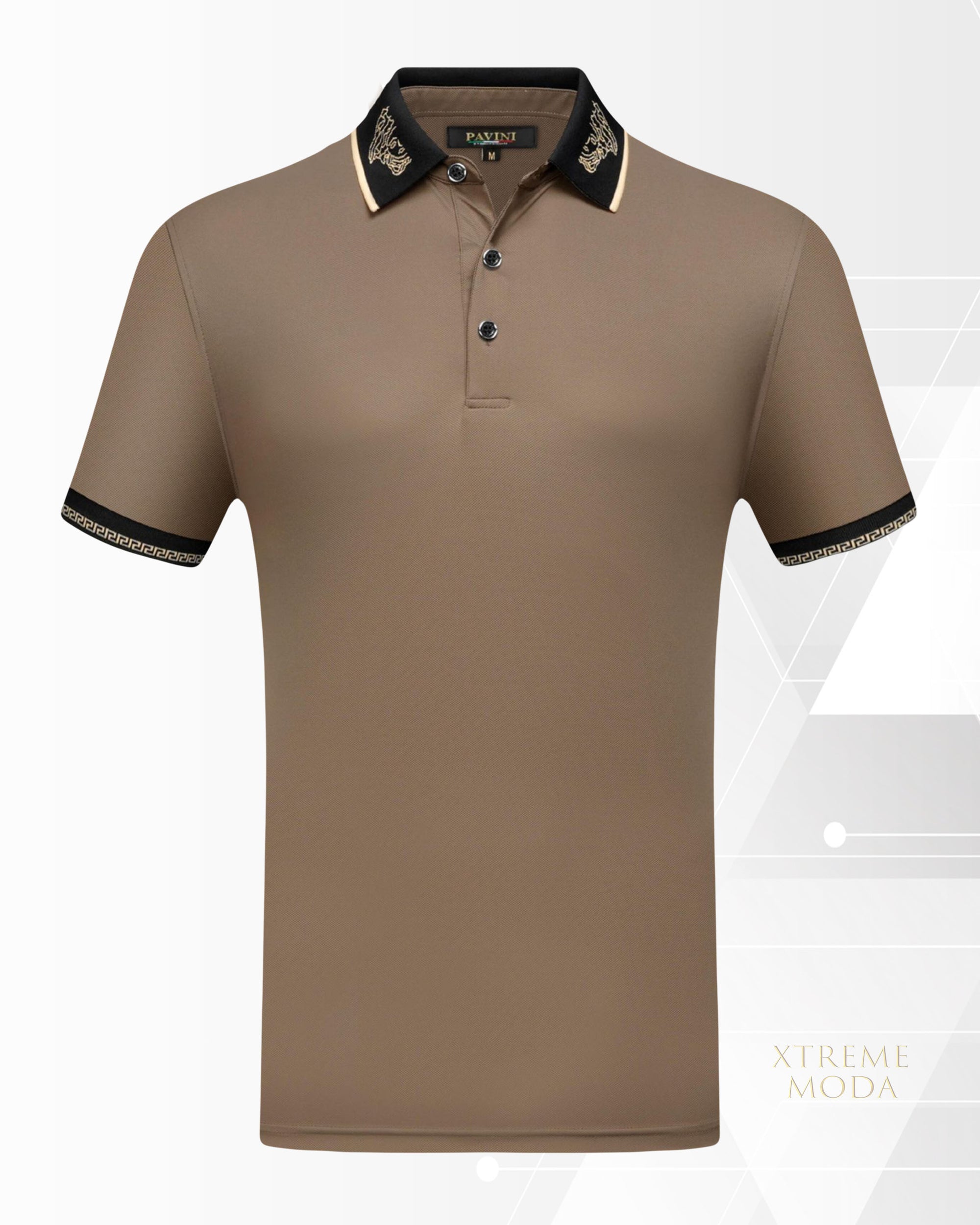 Greek design polo shirt Beige