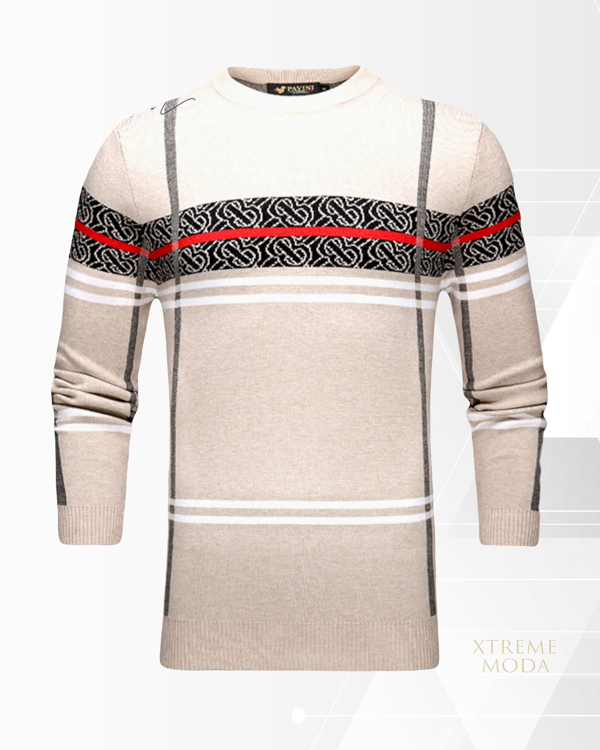 fashion plaid sweater Beige