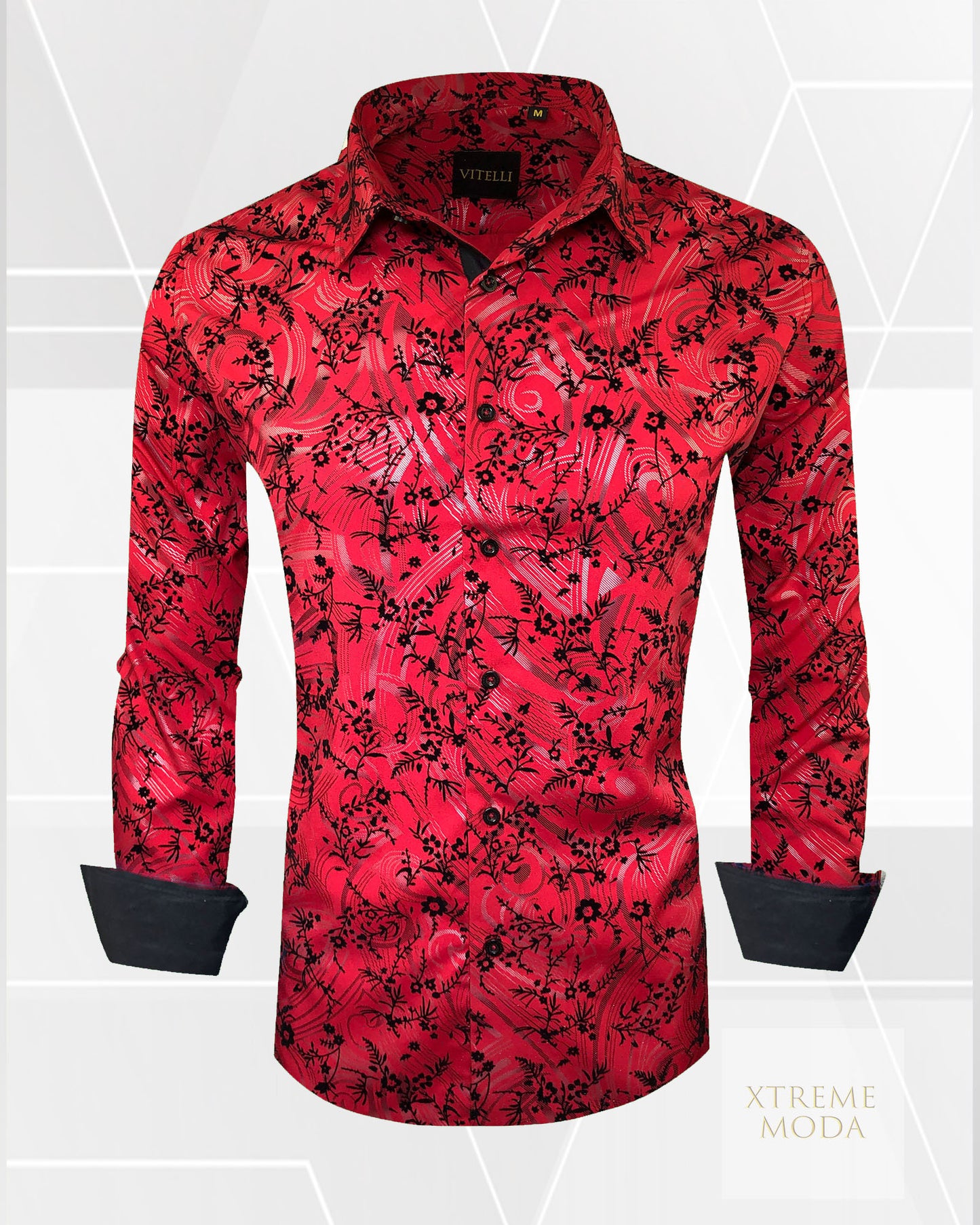 Vitelli regular fit fashion shirt Red