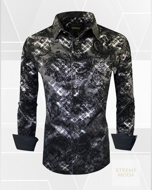 Vitelli regular fit fashion shirt Black