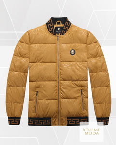 Greek design puffer jacket gold
