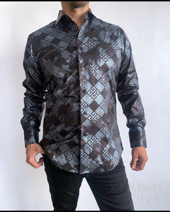 Slim fit Lamasini fashion shirt 4365 Black