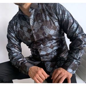 Slim fit Lamasini fashion shirt 4365 Black