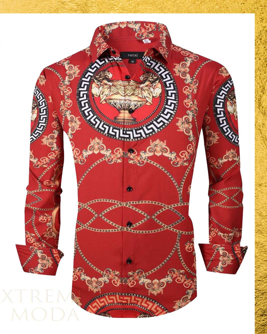 Regular fit shirt LS019-021 Red