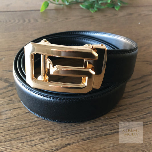 Gold G buckle automatic fashion belt