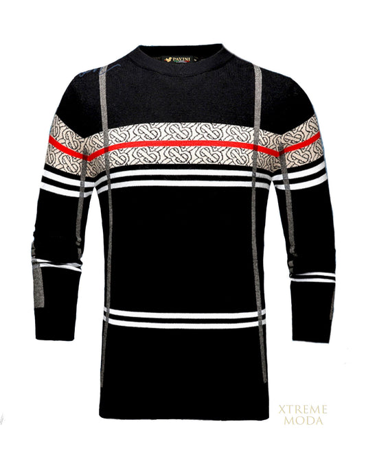 fashion plaid sweater Blk