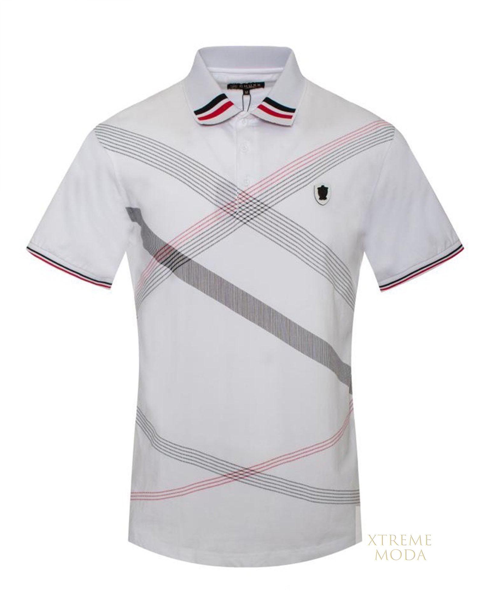 Fashion stripes polo shirt White