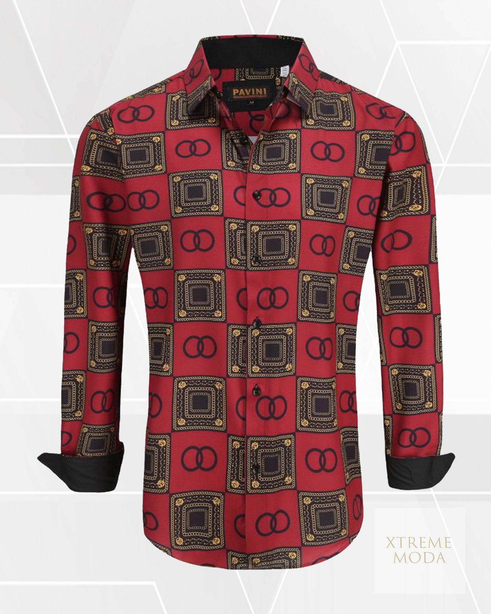 Regular fit baroque print shirt Burgundy