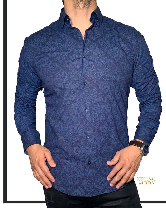 Slim fit stretch shirt vt 1000 navy.