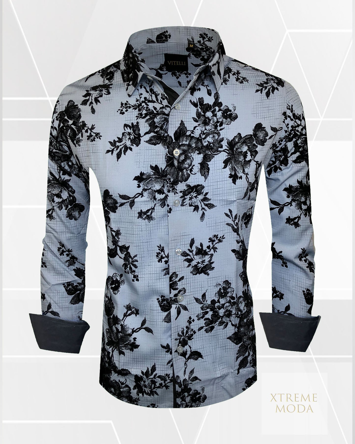 Vitelli modern fit fashion shirt blue