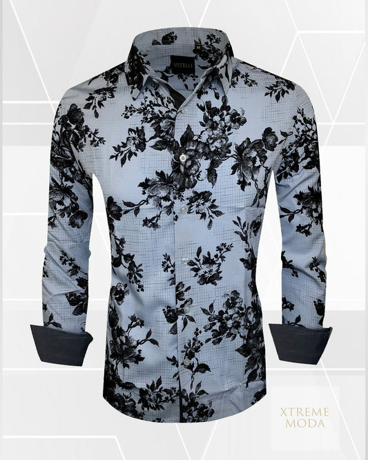 Vitelli modern fit fashion shirt blue