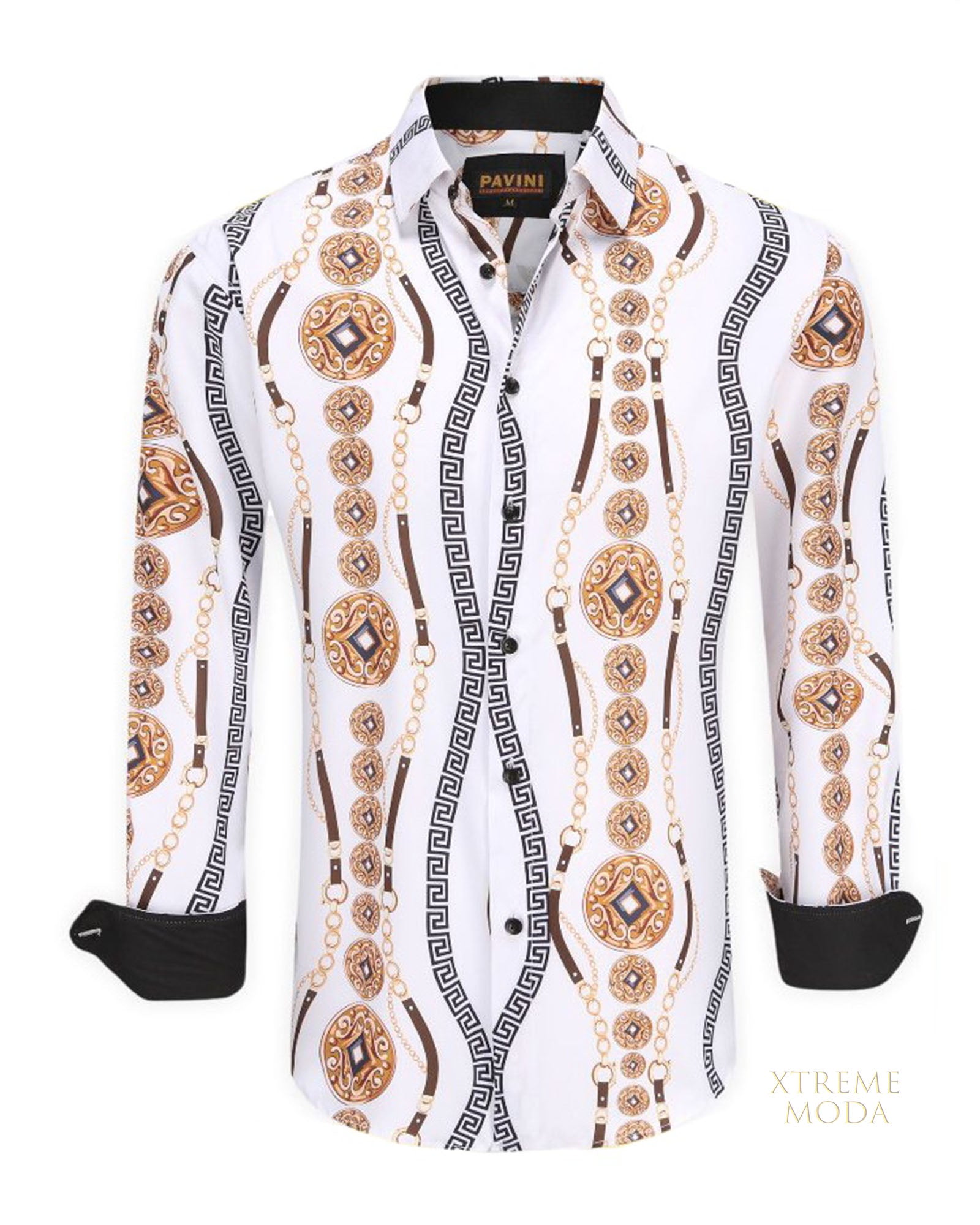 Regular fit baroque print shirt white