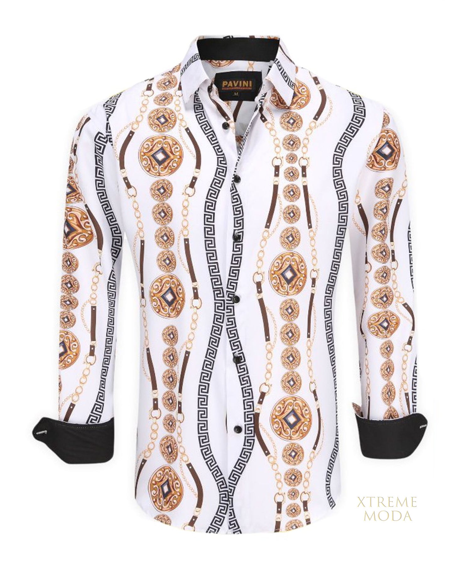 Regular fit baroque print shirt white