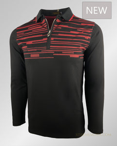 Slim fit Long sleeve polo shirt  1860 Black