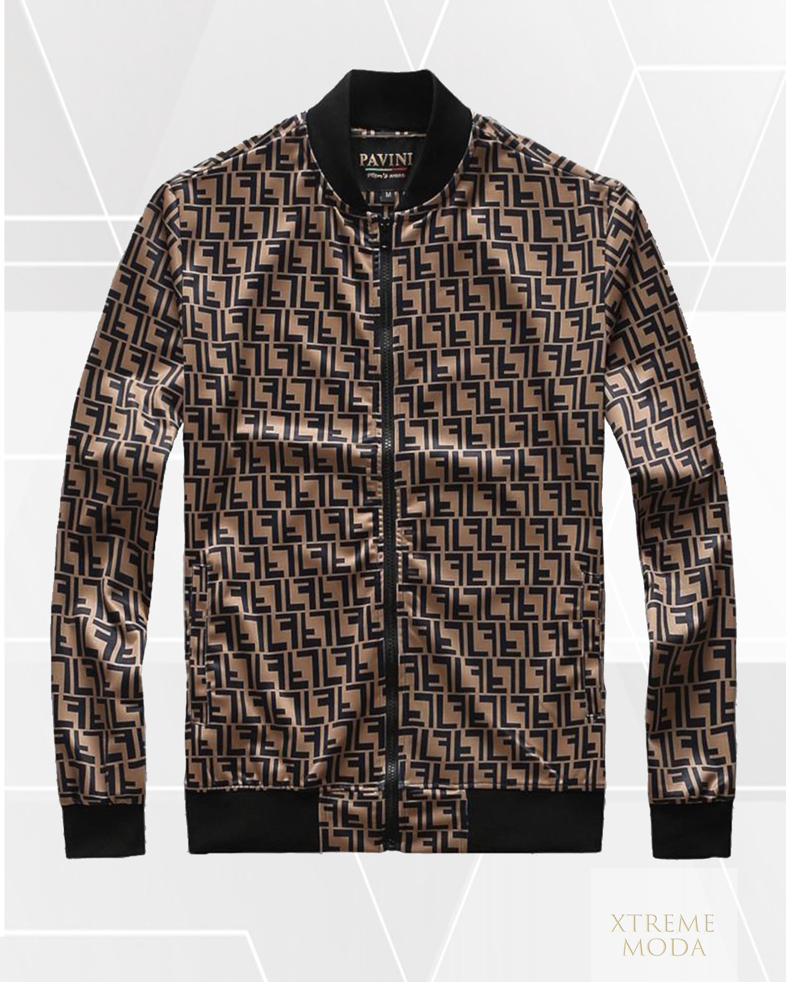fashion FL logo track jacket Coffee