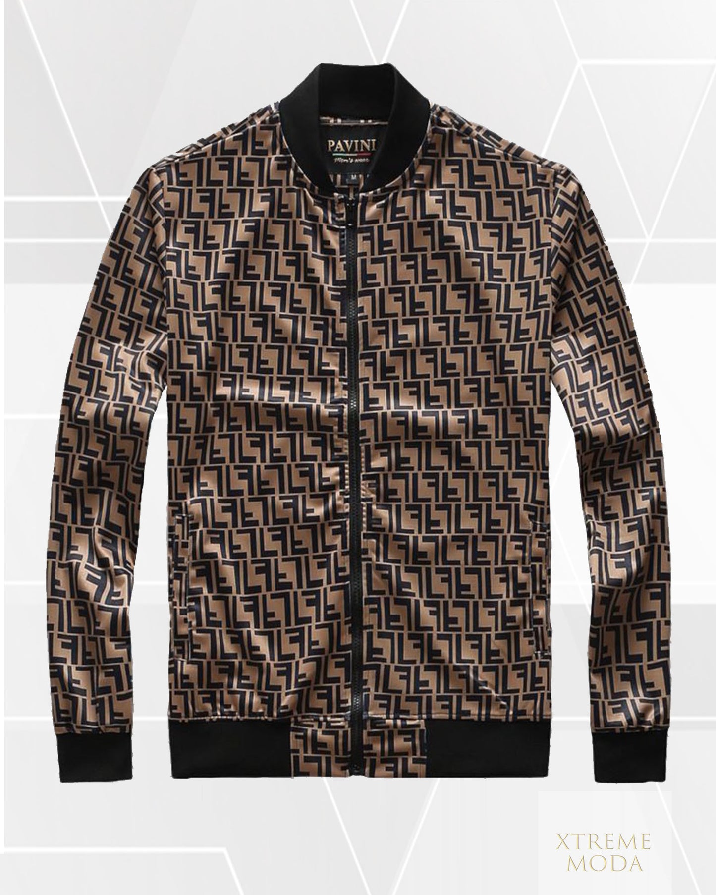fashion FL logo track jacket Coffee
