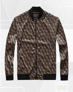 fashion FL logo track jacket Coffee