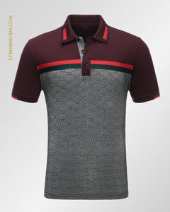 Eight pattern polo shirt Burgundy
