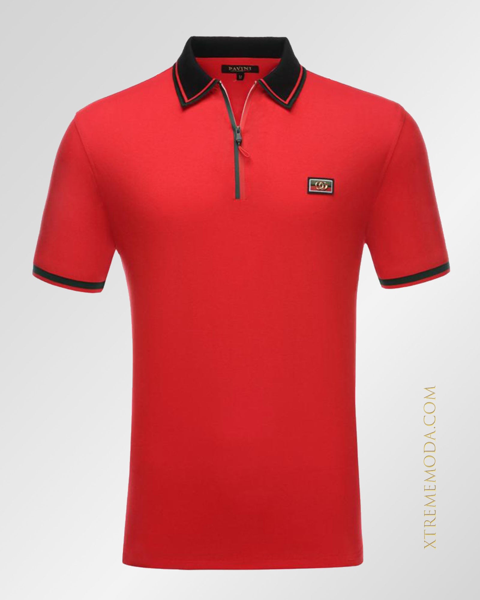 Zipper italy patch polo shirt