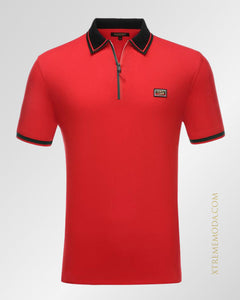 Zipper italy patch polo shirt