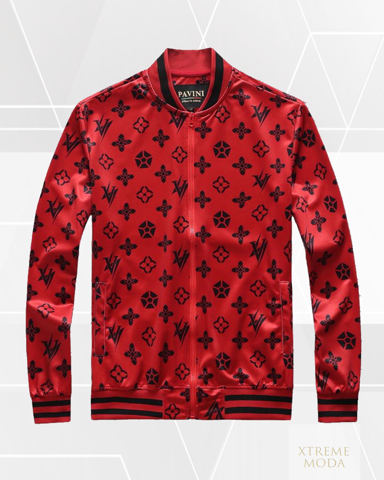 Fashion print track jacket red