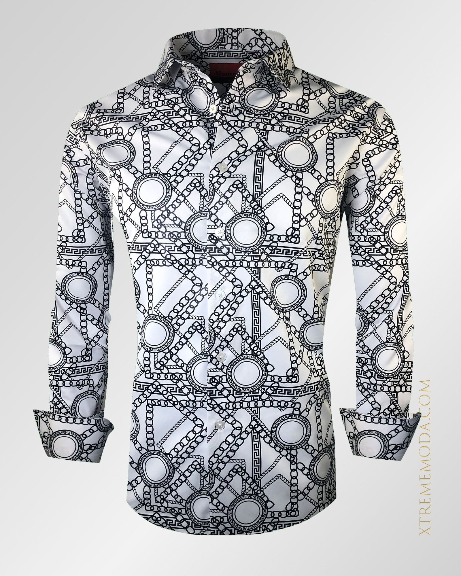 Slim fit  shirt chain design White