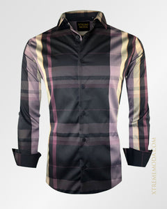 Slim fit plaid fashion shirt Blk