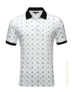 Multi PV logo fashion polo shirt White/Silver