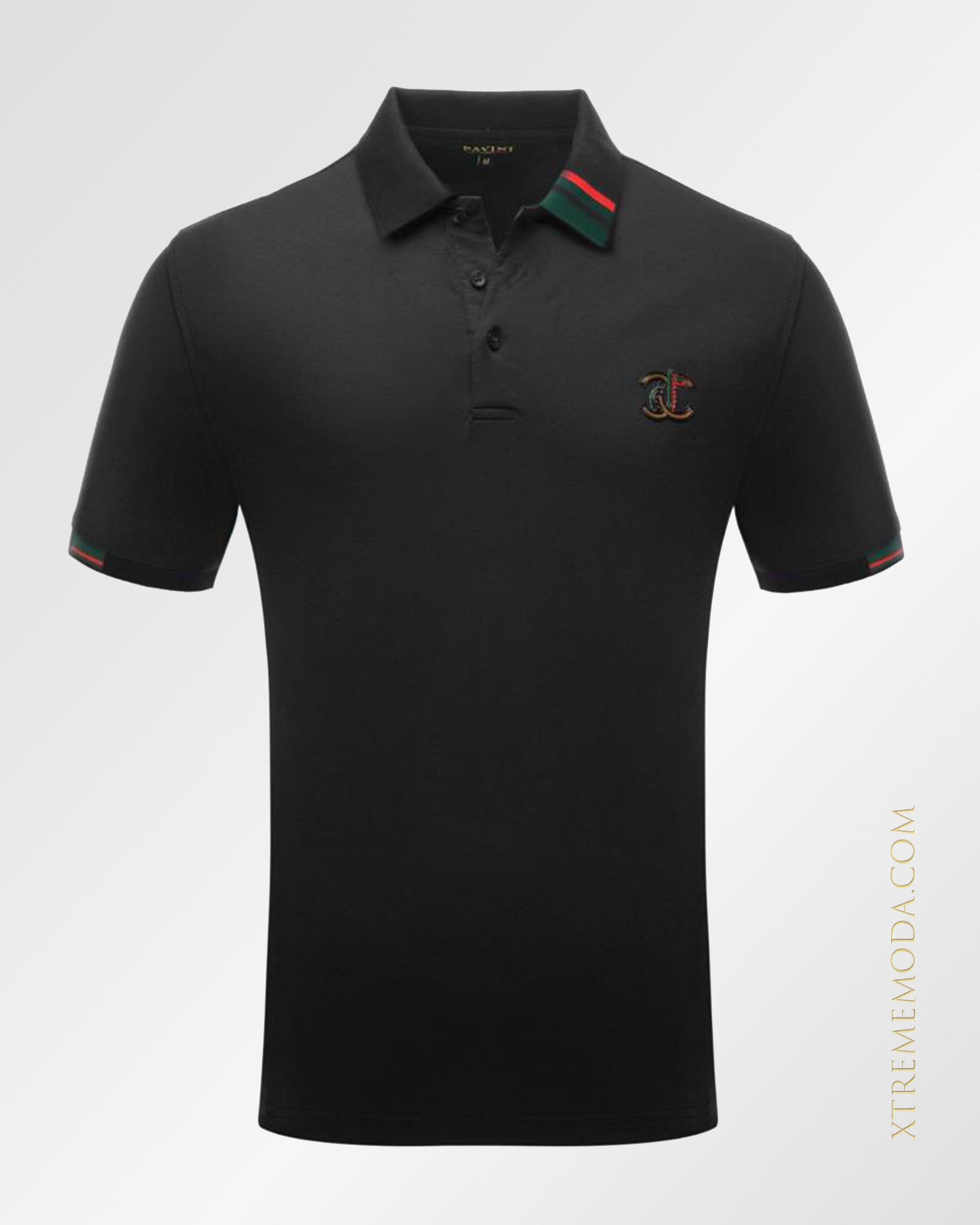 CC chest logo fashion polo shirt Black