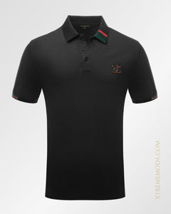 CC chest logo fashion polo shirt Black