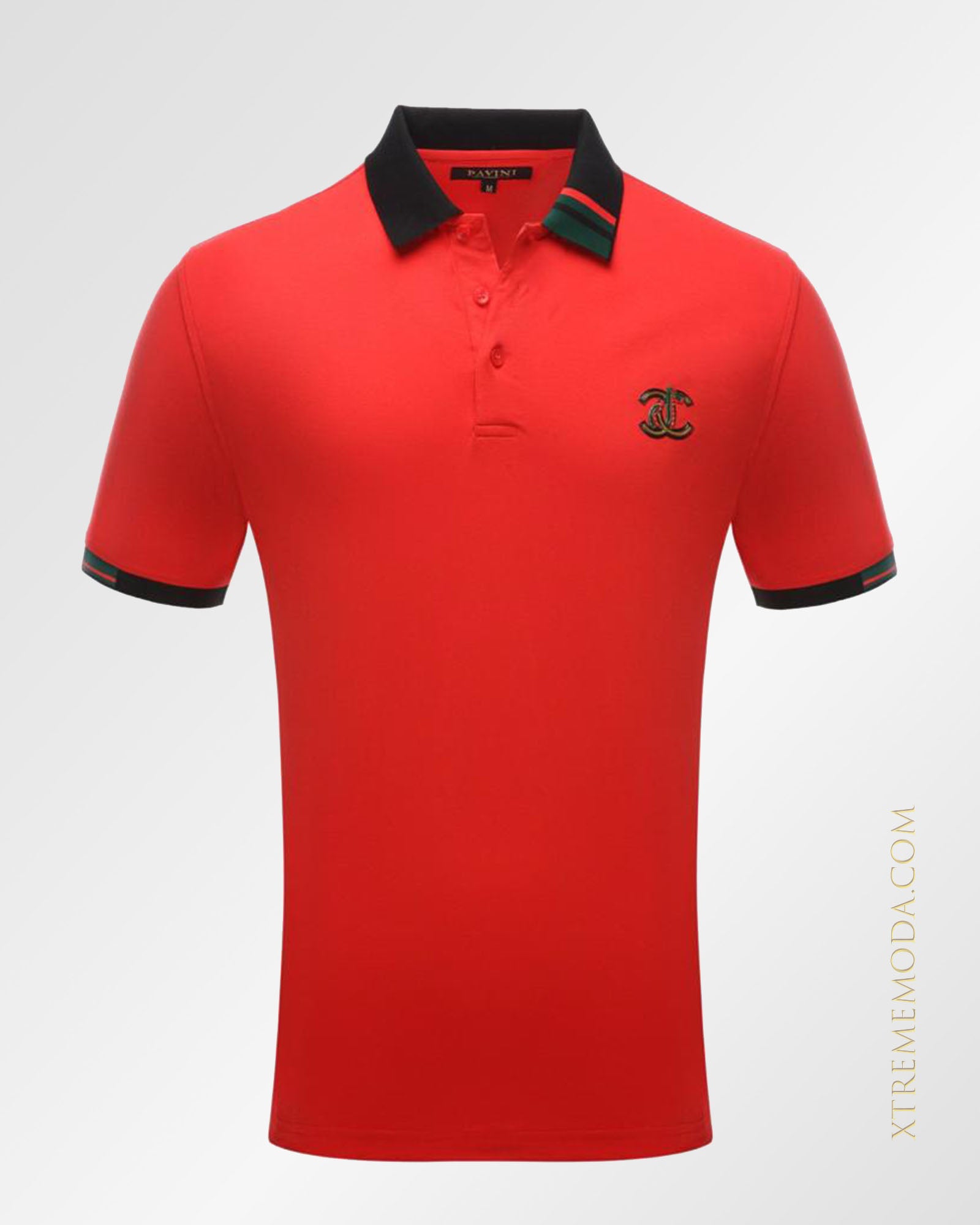 CC chest logo fashion polo shirt Red