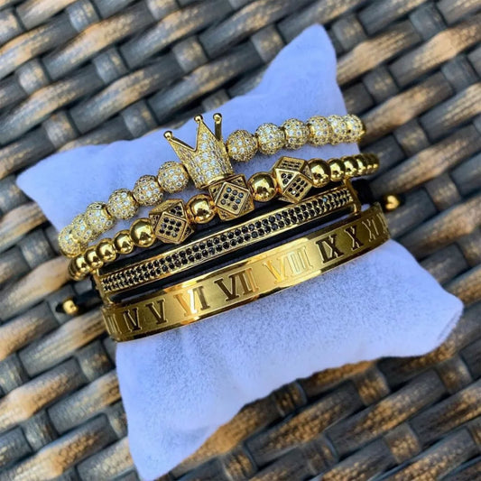 The king's bracelet Gold color 4 pcs
