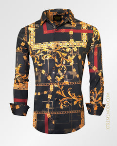 Slim fit Fashion print shirt Black