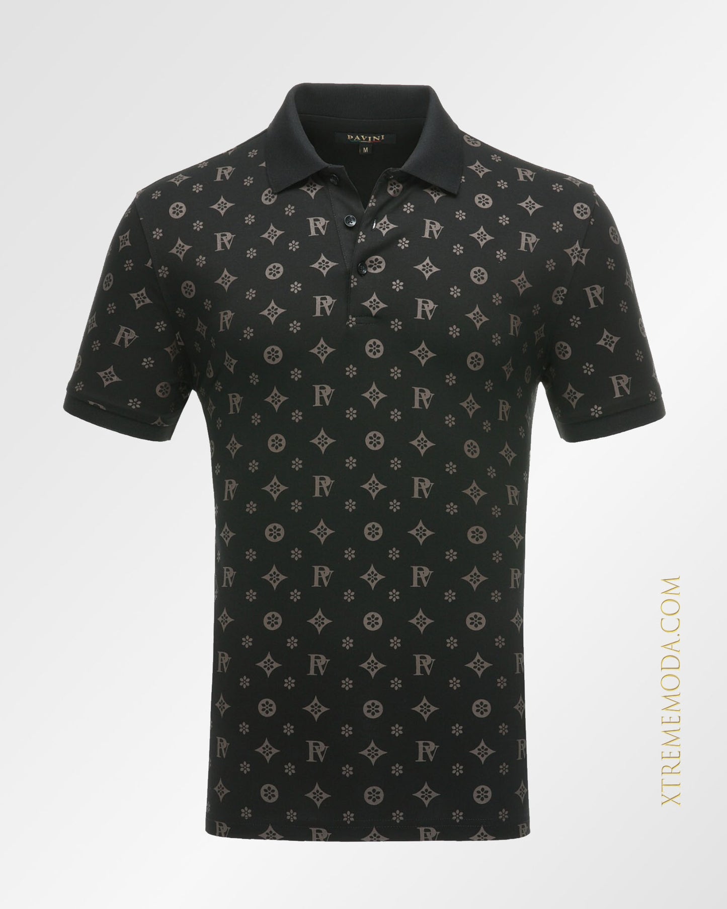 Multi PV logo fashion polo shirt Blk/Brw