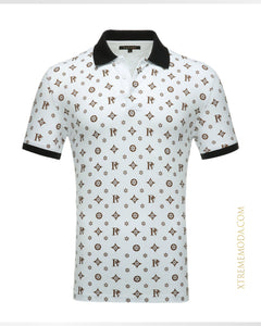 Multi PV logo fashion polo shirt Wht/Brw