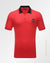 Double ring patch polo shirt Red
