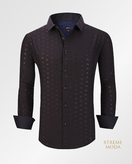 Regular fit fashion print shirt black